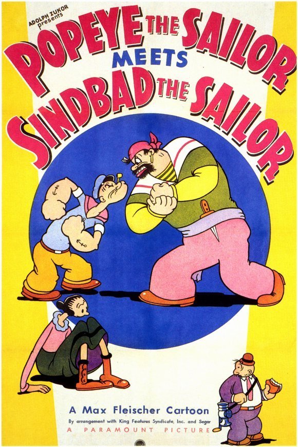 Poster for the movie "Popeye the Sailor Meets Sindbad the Sailor"