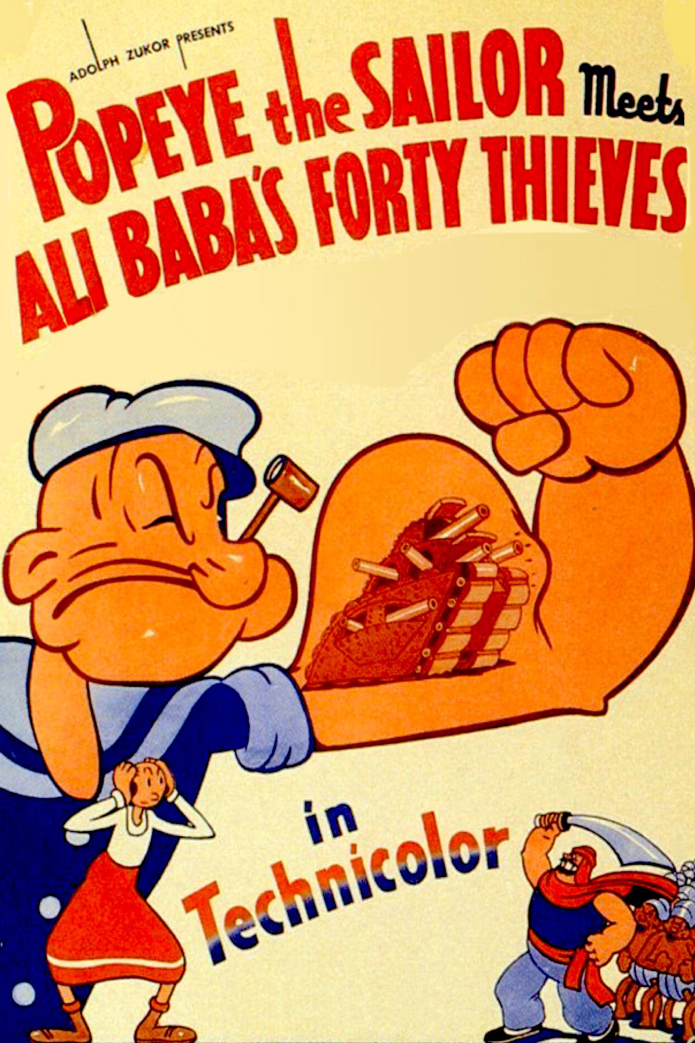 Poster for the movie "Popeye the Sailor Meets Ali Baba's Forty Thieves"